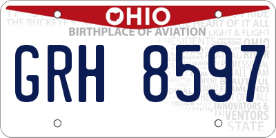 OH license plate GRH8597