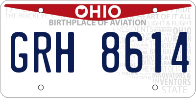 OH license plate GRH8614