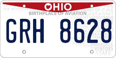 OH license plate GRH8628