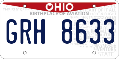 OH license plate GRH8633