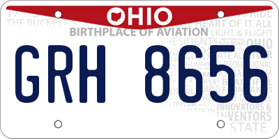 OH license plate GRH8656
