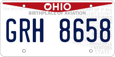 OH license plate GRH8658