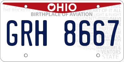 OH license plate GRH8667