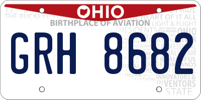 OH license plate GRH8682