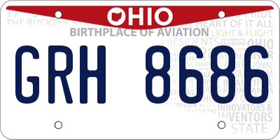 OH license plate GRH8686