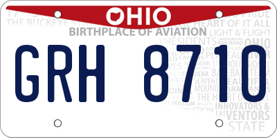 OH license plate GRH8710