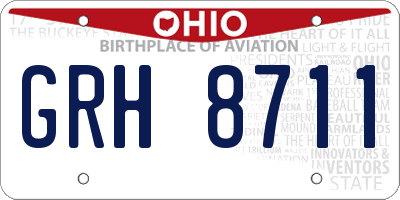OH license plate GRH8711