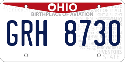 OH license plate GRH8730