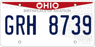 OH license plate GRH8739