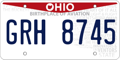OH license plate GRH8745