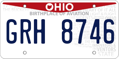 OH license plate GRH8746