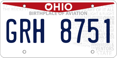 OH license plate GRH8751