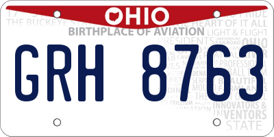 OH license plate GRH8763