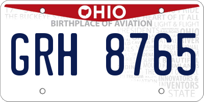 OH license plate GRH8765