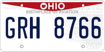 OH license plate GRH8766