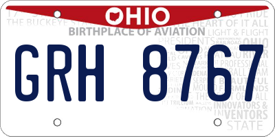 OH license plate GRH8767