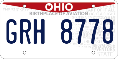 OH license plate GRH8778