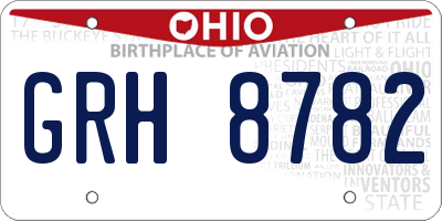 OH license plate GRH8782