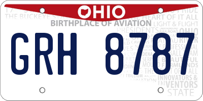 OH license plate GRH8787