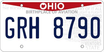OH license plate GRH8790