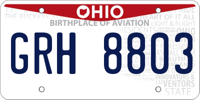 OH license plate GRH8803
