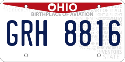 OH license plate GRH8816