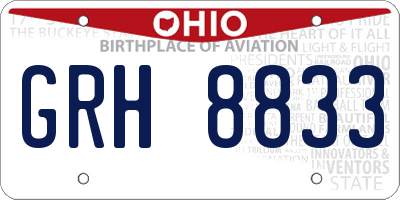OH license plate GRH8833