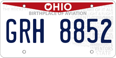 OH license plate GRH8852