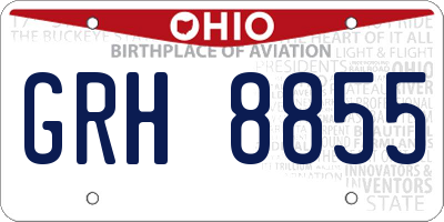 OH license plate GRH8855