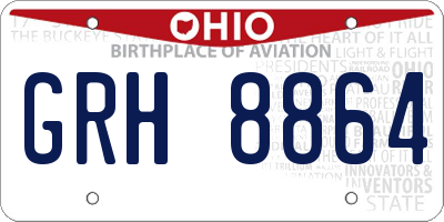 OH license plate GRH8864