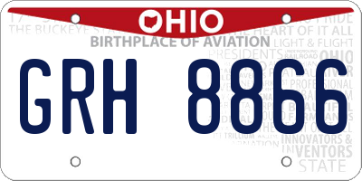 OH license plate GRH8866