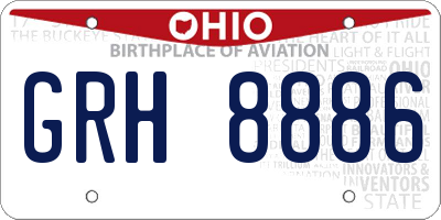 OH license plate GRH8886