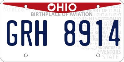 OH license plate GRH8914