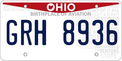 OH license plate GRH8936