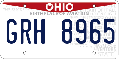 OH license plate GRH8965