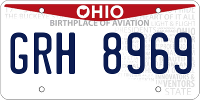 OH license plate GRH8969