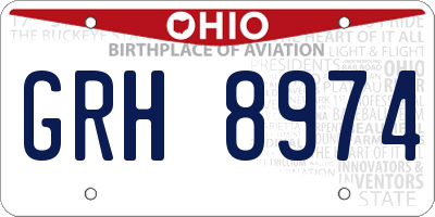 OH license plate GRH8974