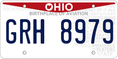 OH license plate GRH8979