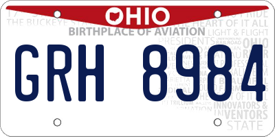 OH license plate GRH8984