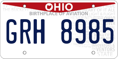 OH license plate GRH8985