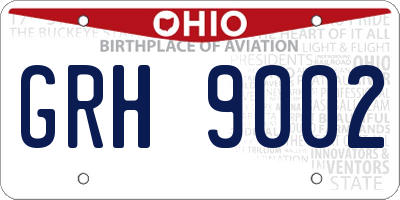 OH license plate GRH9002