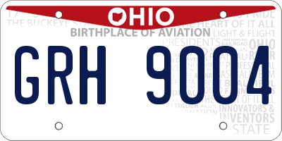 OH license plate GRH9004