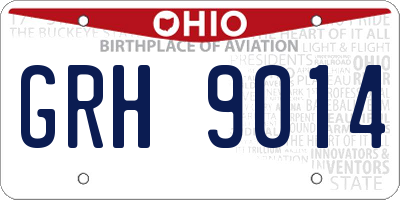 OH license plate GRH9014