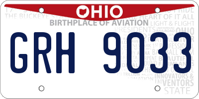 OH license plate GRH9033