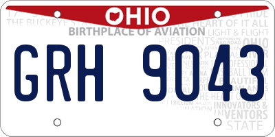 OH license plate GRH9043