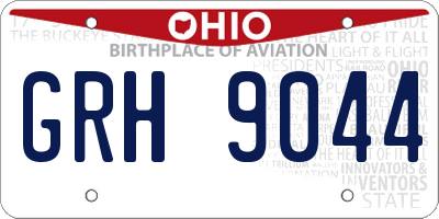 OH license plate GRH9044