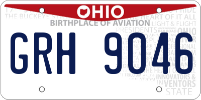 OH license plate GRH9046