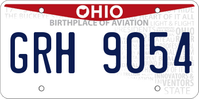 OH license plate GRH9054