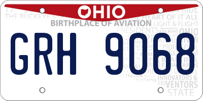 OH license plate GRH9068
