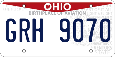 OH license plate GRH9070